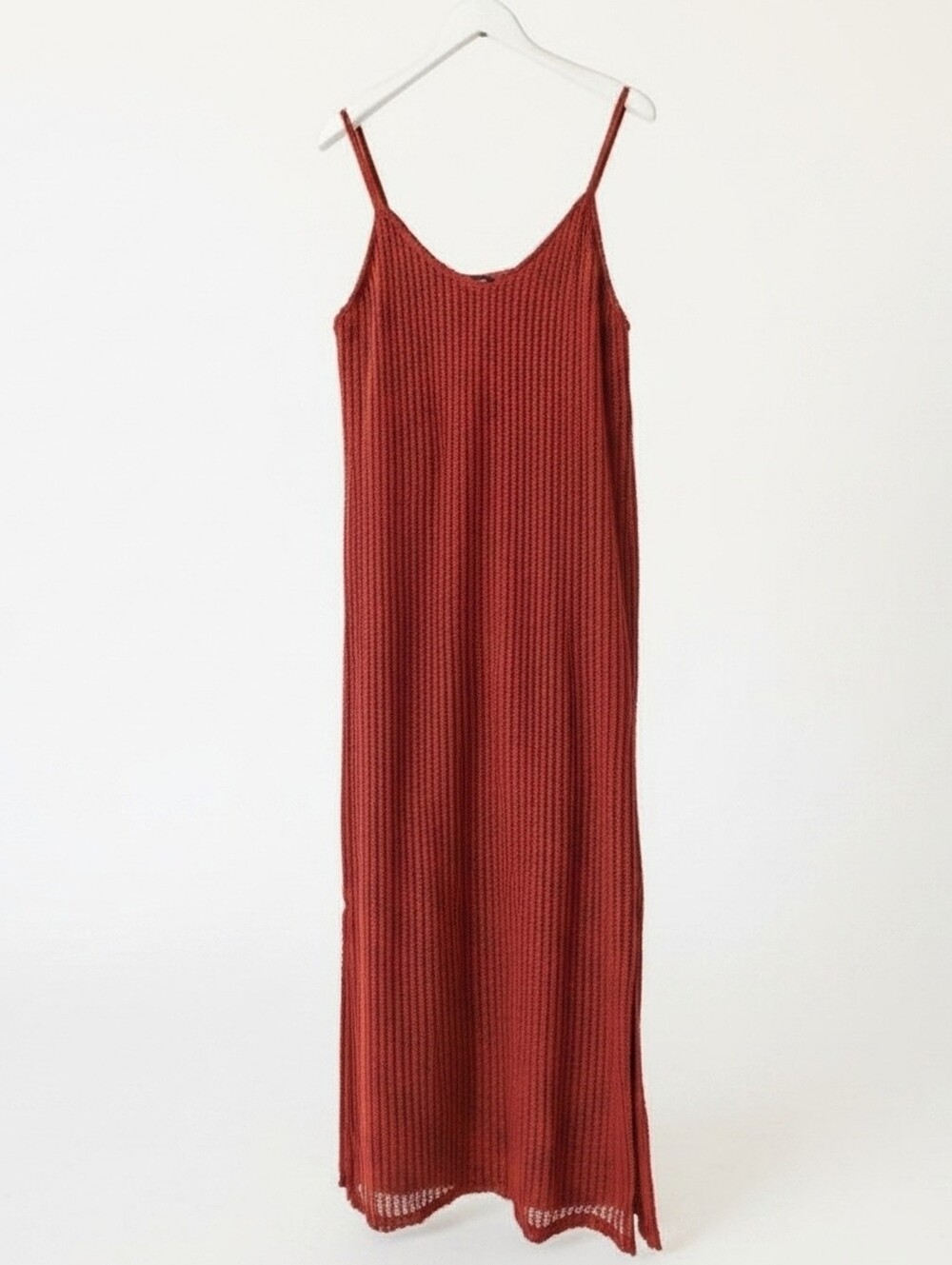 By the River Burnt Orange Bohemian Hippie Crochet Beach Maxi Size L - Picture 7 of 12